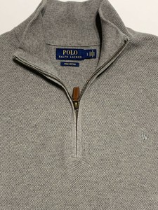 Polo Ralph Lauren Mens Large 1/4 zip Pullovers Gray Large EUC Lightweight | eBay