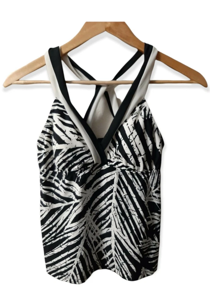 Top de natación South Point talla 8 para mujer negro + blanco estampado geométrico nuevo con etiquetas Foto 2 de 4