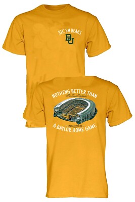 Baylor Bears Men's Gold McLane Stadium 2 Sided Short Sleeve T Shirt