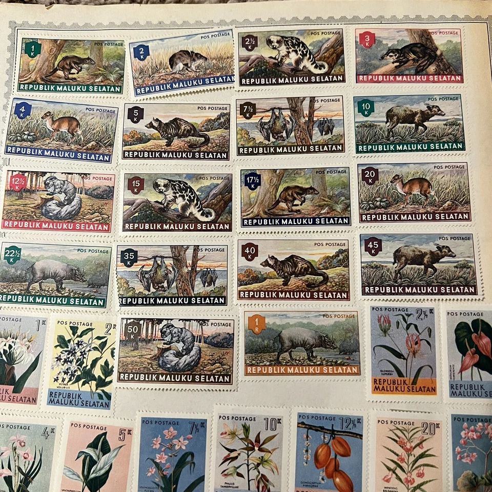 ENORME LOTE DE SELLOS MALUKU SELATAN COMO NUEVOS EN PÁGINAS DE ÁLBUM IMPERFECTOS, ANIMALES, CONJUNTOS Foto 2 de 4