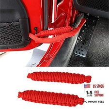 Door Limiting Straps 550 Pound Strength Swing Limiter for 1996-2024 Jeep Red