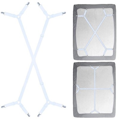 Fasteners Suspenders Straps - Adjustable Crisscross Bed Sheets Holder Clips E...