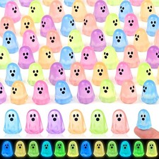 84 Pcs Halloween Luminous Mini Resin Ghost Figures Glow in the Dark Tiny Little