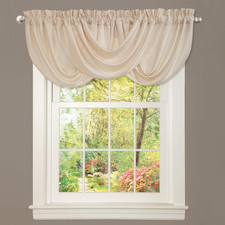 Lucia Elegant Waterfall Valance for Living Room Kitchen, and Bedroom, Soft Polye