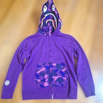 Bape Double Shark Hoodie Purple