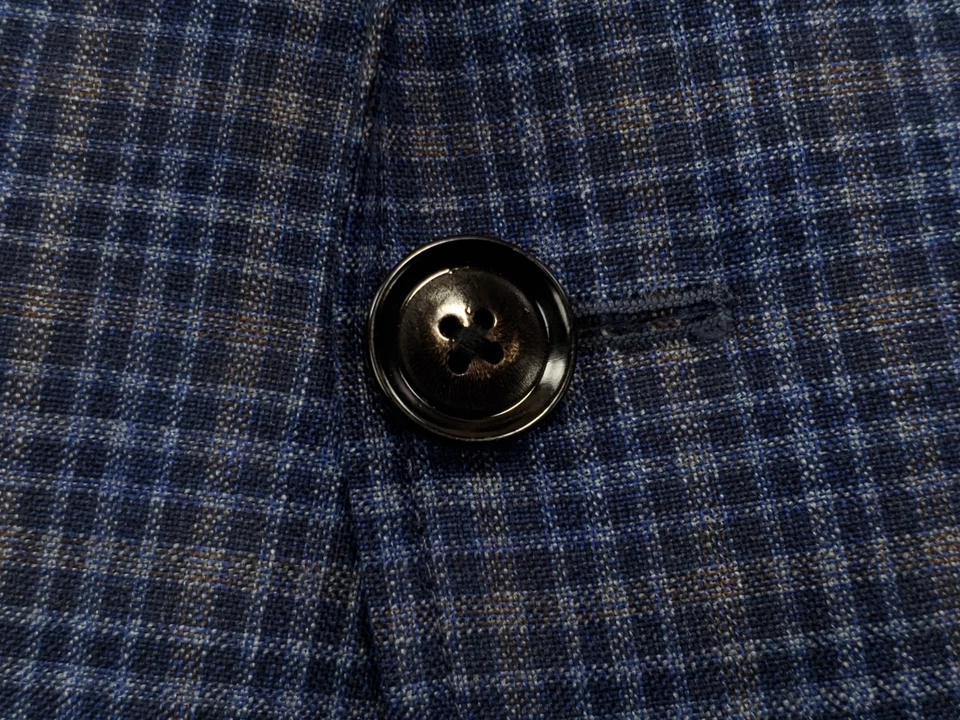 Ted Baker Sport Coat Men's 44R Blue Plaid Wool Two Button Double Vented Blazer - Image 3 of 4