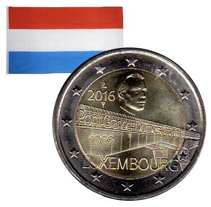 2 Euros commémorative Luxembourg Pont "Grande Duchesse Charlotte" 2016