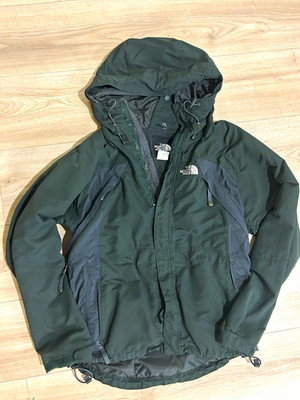 The North Face Men s Hooded Full Zip Nylon Jacket Green/Gray Size S