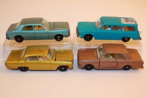 Four 1960's BPW Matchbox / Lesney Cars WAGONAIRE / DIPLOMAT / ZODIAC / CORTINA