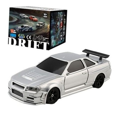  RC Electric Mini Racing Drift Car Model 1:43 Scale 2.4G Full Scale Silver