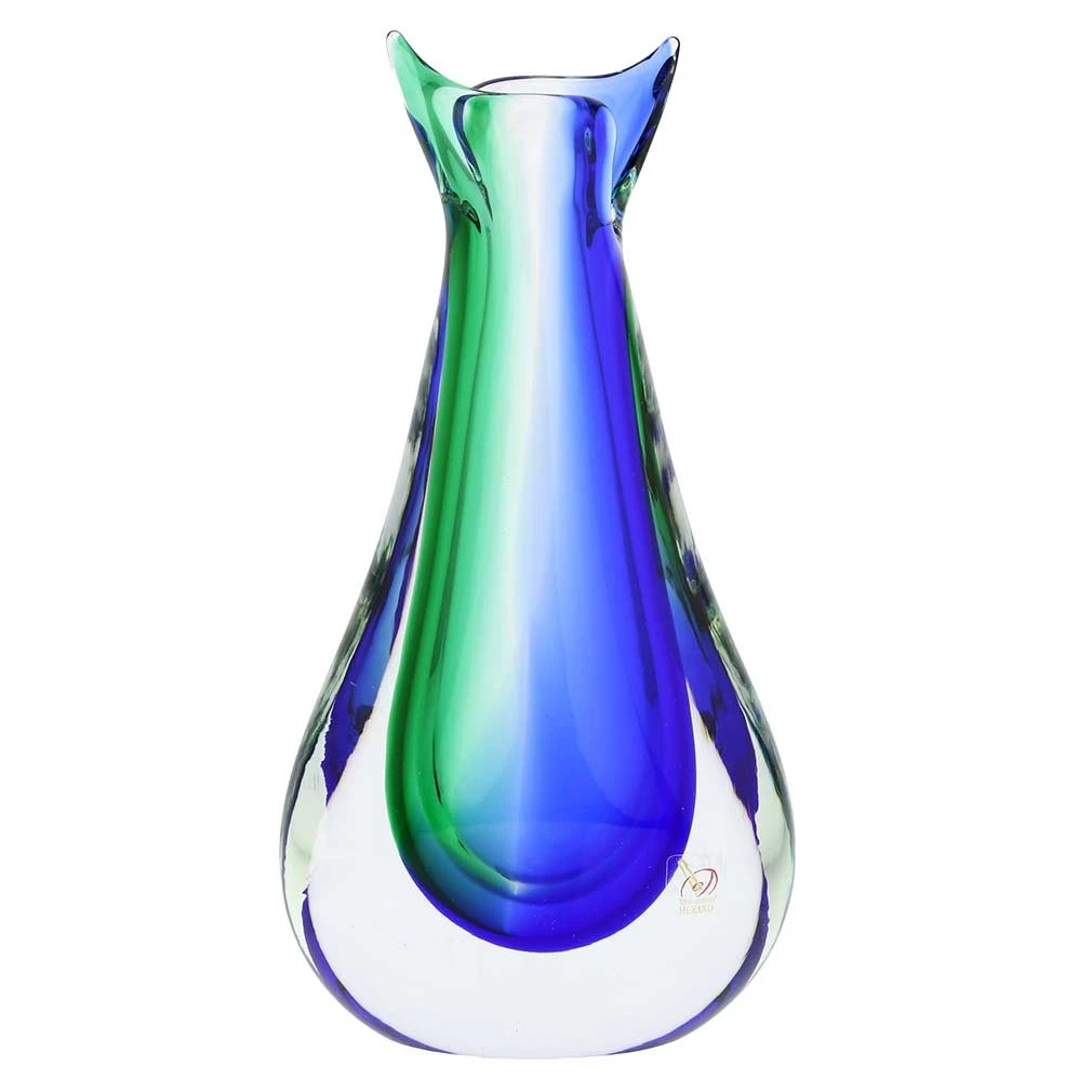 GlassOfVenice Murano Glass Sommerso Bud Vase - Green Blue
Opens in a new window or tab