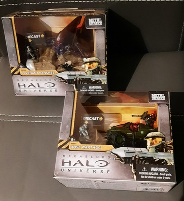 Mega Bloks Metal Series Halo Universe - Covenant Banshee UNSC Warthog