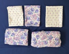 Betsey Johnson PURPLE Pink FLORAL Bows Size Full 5 Piece Sheet Set Girls Room EC