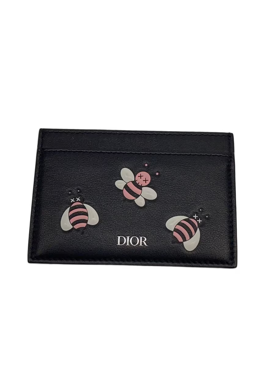 Christian Dior x KAWS Leather Card Case, Black, Women's, 10-BO-1108