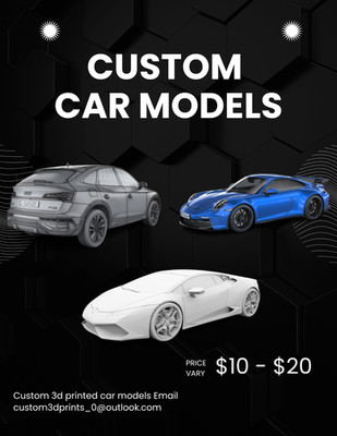 Custom 3D Printed Car Models   Realistic Miniature Scale Cars | Collectible Gift