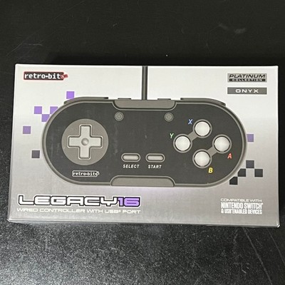 Retro-Bit Legacy 16 Wired USB Controller for Switch, PC, MacOS, RetroPie - Black