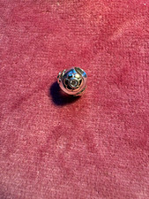 Pandora 925 ALE Sterling Silver & gold raised flower Charm Bead,