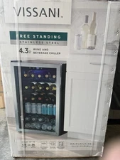 Vissani 4.3 Cu Ft Wine and Beverage Refrigerator Stainless Steel Freestanding