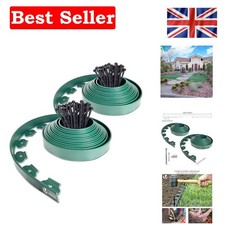 Durable 20m Lawn Edging Strips with 60 Anchors - Perfect for Flower Beds & Paths