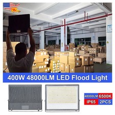 2 Pack 400W Security Floodlights Outdoor Yard Garden Exterior Security Led Light