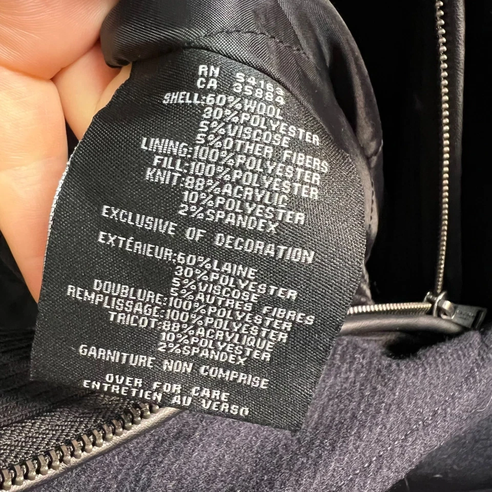 Cole Haan Lined Signature Mens Wool Blend Coat XL Blue / Black NEW! - Image 4 of 4