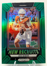 2025 Panini Prizm Draft Picks Arch Manning New Recruits Green Prizm #22 Texas