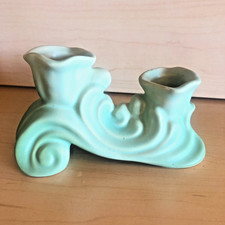 Vintage Weller Pottery Gloria Matte Green Dou...