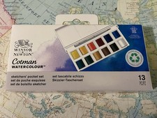 Winsor  Newton Cotman Watercolor Paint Palette Set Pocket Plus 13 Piece