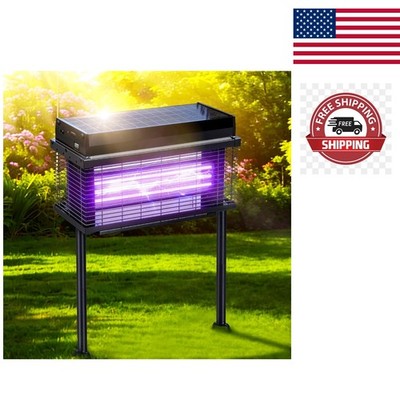 High-Efficiency Solar Powered Mosquito Killer Lamp - 4000V with Rain Protection