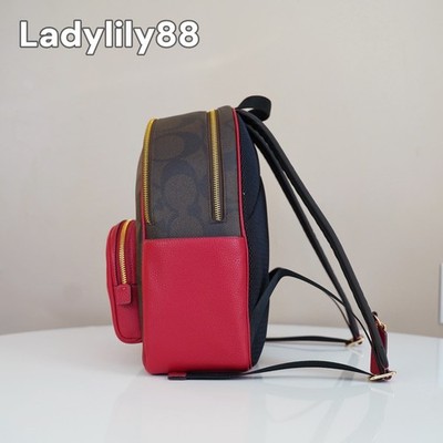 Coach Court Backpack In Maxi Signature Canvas/Gold/Walnut  display picture 1