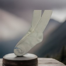 Vintage Socks 9-11 Crew Garry's White 17" Thick Soft
