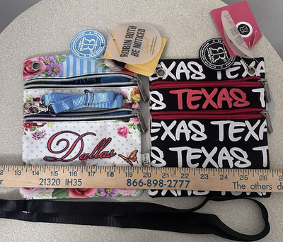 NWT Robin Ruth Bundle: Dallas Floral Crossbody & Typography Texas Crossbody 