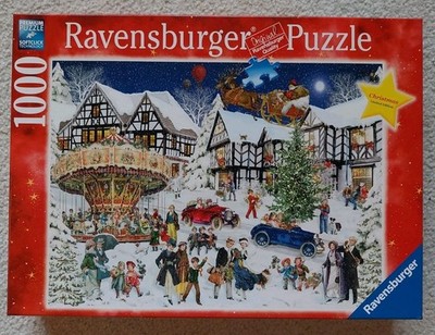  1000 Teile Ravensburger Puzzle Christmas Limited Edition Verschneites Dorf 