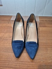 Ladies HB Espana Blue Suede And Snakeskin Effect Heeled Shoes UK 7 EU 41 VGC