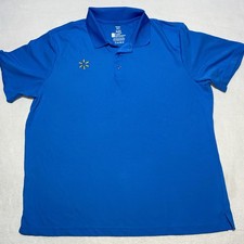 Walmart Employee Uniform Polo Shirt Men s Large Short Sleeve Blue