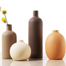 Joeabor Ceramic Vase Set of 4 - Handcrafted Ceramic Vases for Home Decor & Shelf