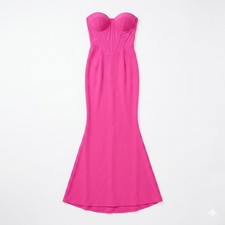 Faeriesty Pink Corset Maxi Dress Strapless Mermaid Barbiecore Coquette Medium