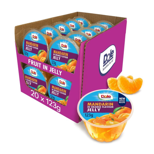 Dole Mandarin Orange Fruit in Jelly Pots 20 X 123G, Healthy, Food ...