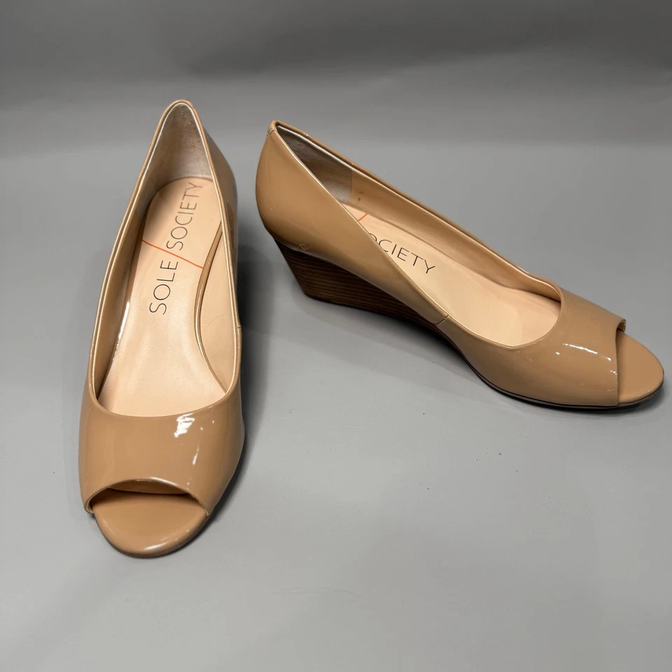 SOLE SOCIETY Peep Toe Wedges - Image 3 of 4