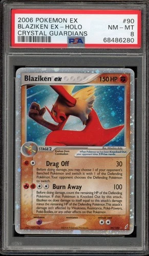 Pokemon Blaziken ex EX Crystal Guardians Holo Ultra Rare #90 PSA 8