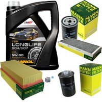 Mann Inspektionspaket 5L Mannol Longlife 504/507 5W-30 FüR Audi Cabriolet 2.3 E