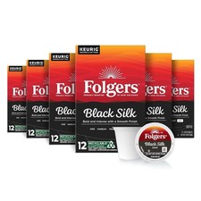 Folgers Black Silk, Dark Roast Coffee, Keurig K-Cup Pods, 12-Count Boxes (Pack o