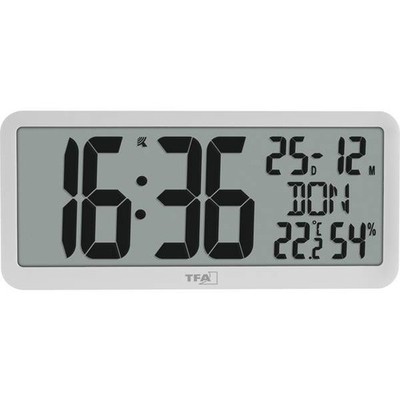 TFA Dostmann 60.4525.02 Radio Controlled Wall Clock 356mm x 27mm x 1