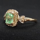 $2,999 Genuine .86ctw Emerald / Emerald Cut & Diamond Solid 14K Yellow Gold Ring — photo 4