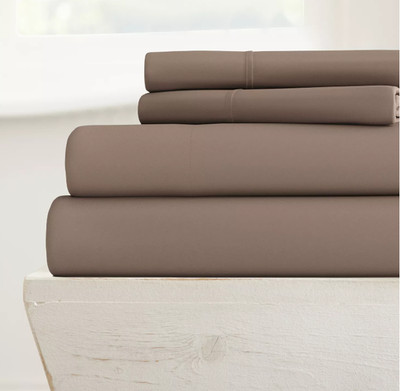 ienjoy Home Style Simplified by The Home C Taupe Twin XL Sheet Set