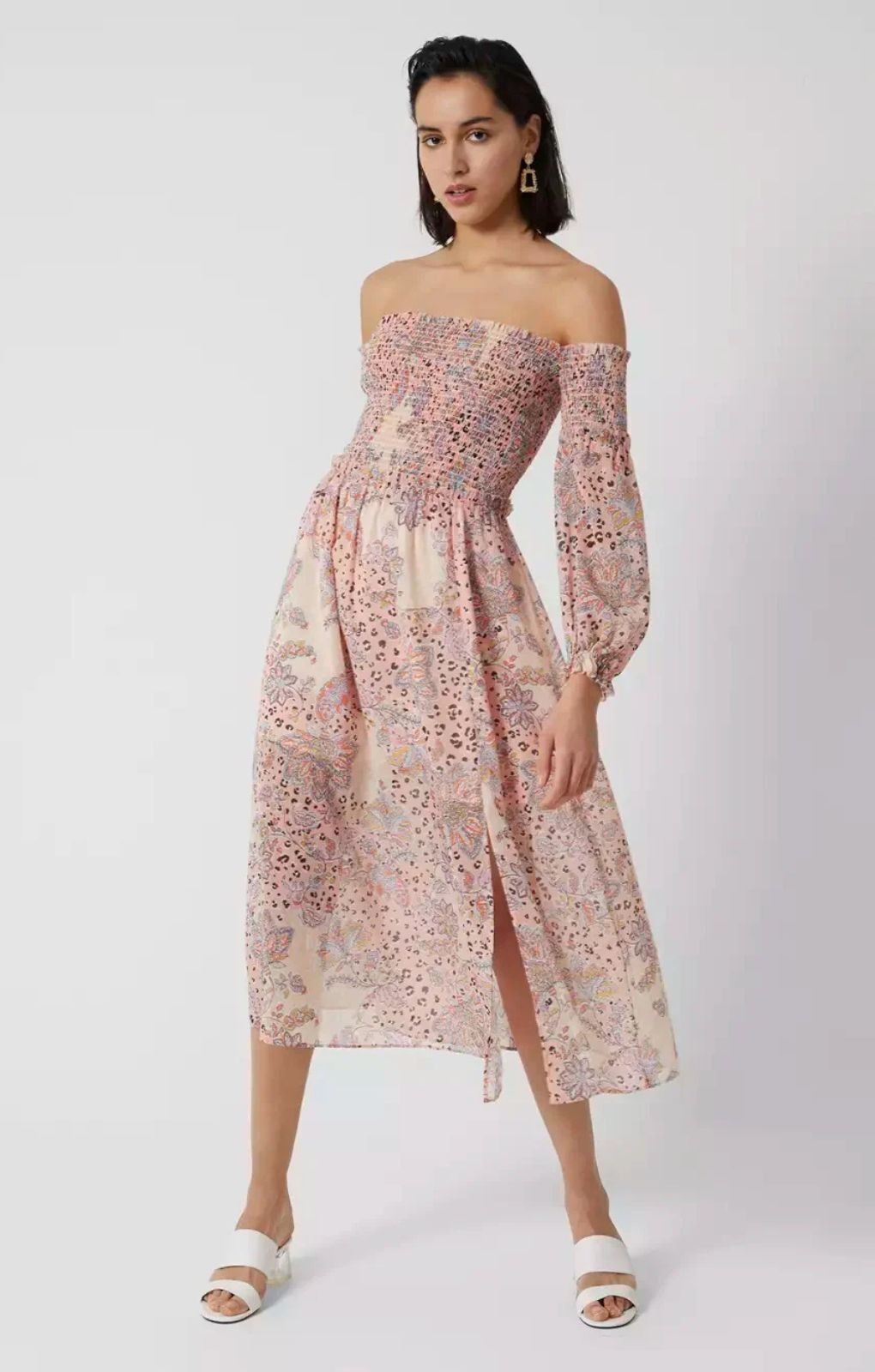 Vestido midi estampado floral French Connection para mujer PVP £120