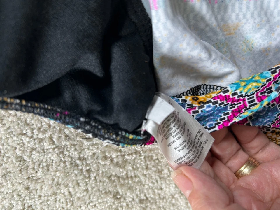 Traje de baño para mujer Mossimo mediano halter tankini top multicolor retazos Foto 4 de 4