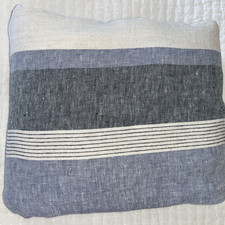 Hotel Collection 98 Linen Stripe King Duvet Cover Blue Gray