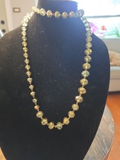 Green Glass Faceted Beaded Necklace