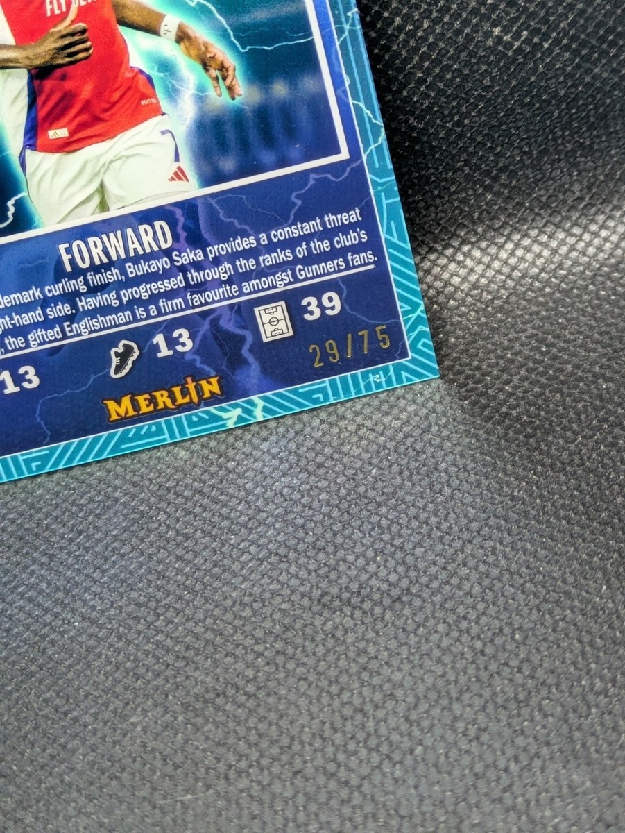 2024/25 Topps Merlin Gamers MG-22 Bukayo Saka - Blue Lightning SSP